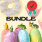 Kids Bathbomb Bundle,  Donut + Cupcake + Dinosaur Egg