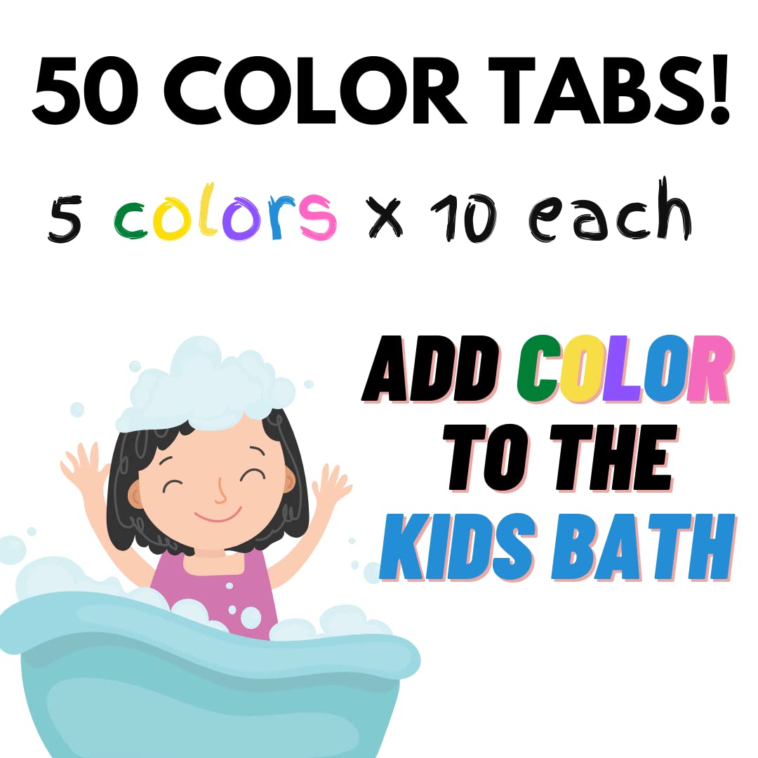 50 Bath Colour Tablets for kids bath