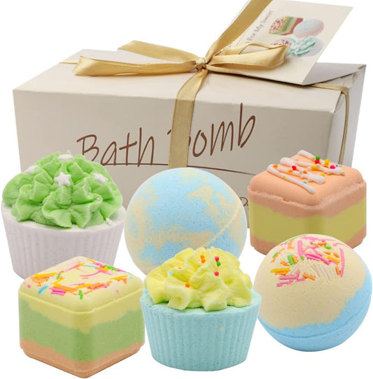 Beige Cupcake Bath Bombs - 6 Pack